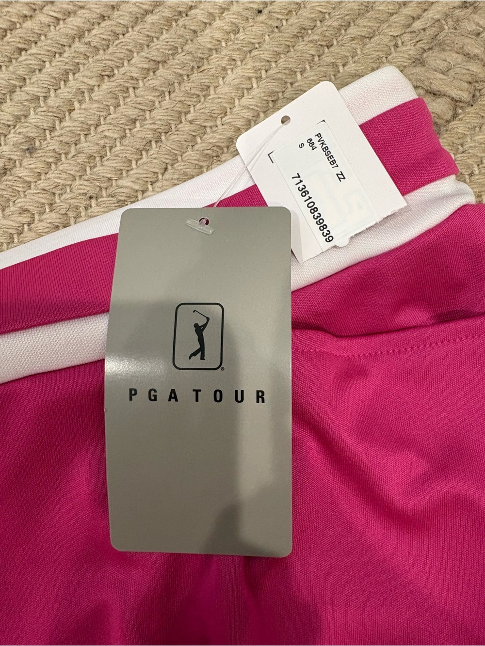 PGA Tour Hot Pink Athletic Skort with White Waistband - Picture 4 of 9